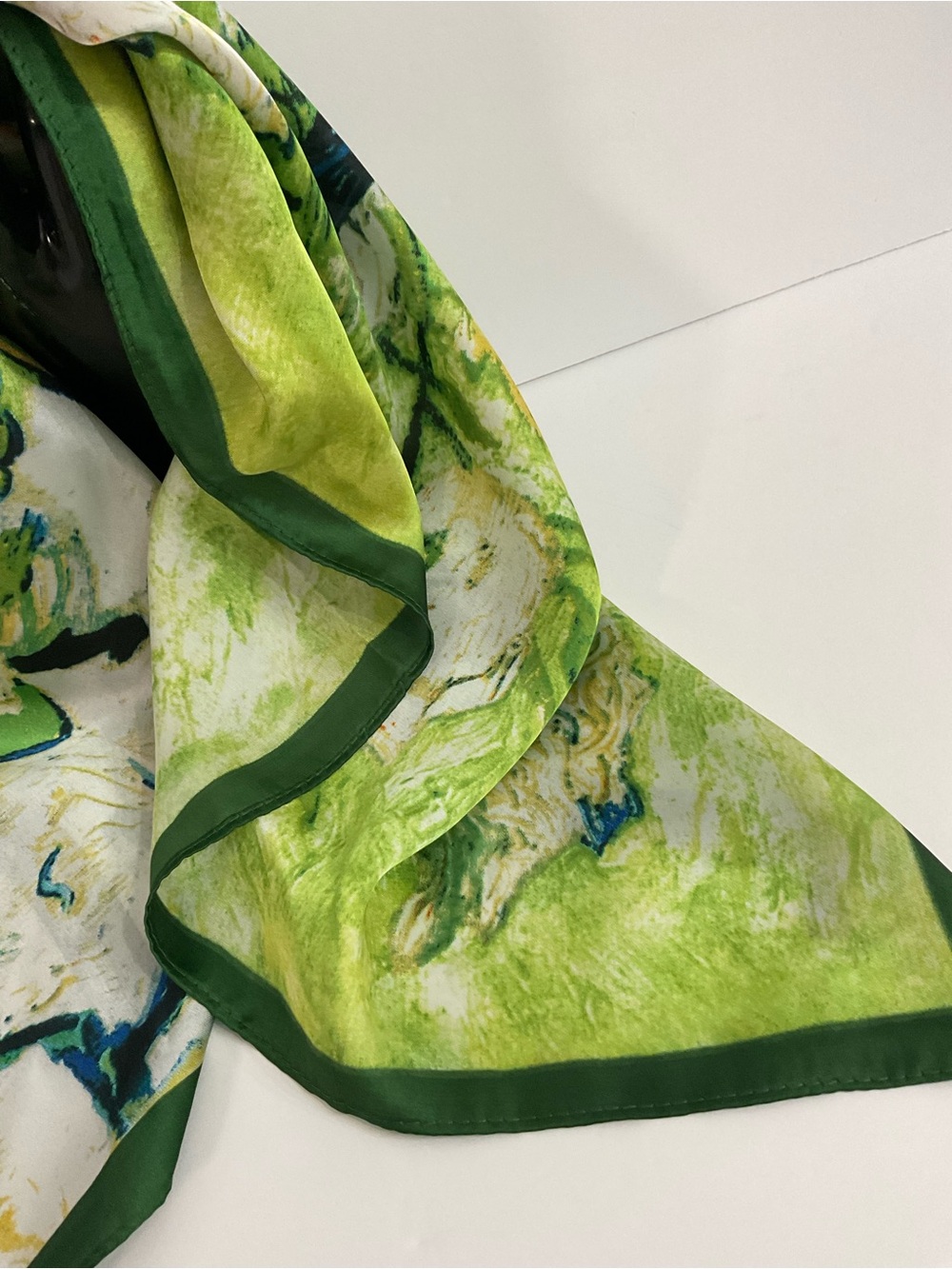 Green Floral Fashion Scarf Square - Picture 3 of 7